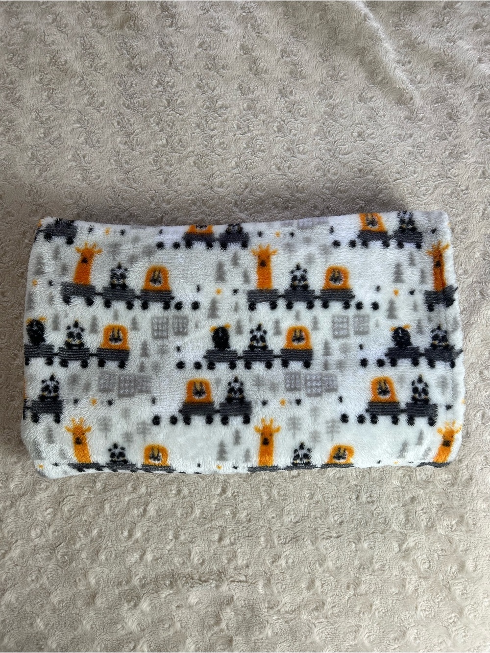 Manhattan Kids Panda Bear Lion Train Baby Blanket Black White Orange Gray Window